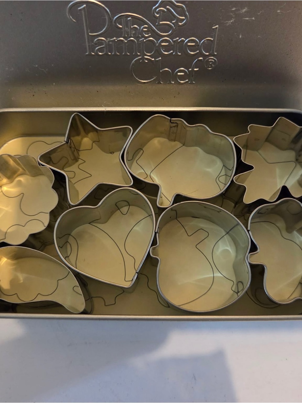 The Pampered Chef Stainless Steel Cookie Cutter Tin - Silver